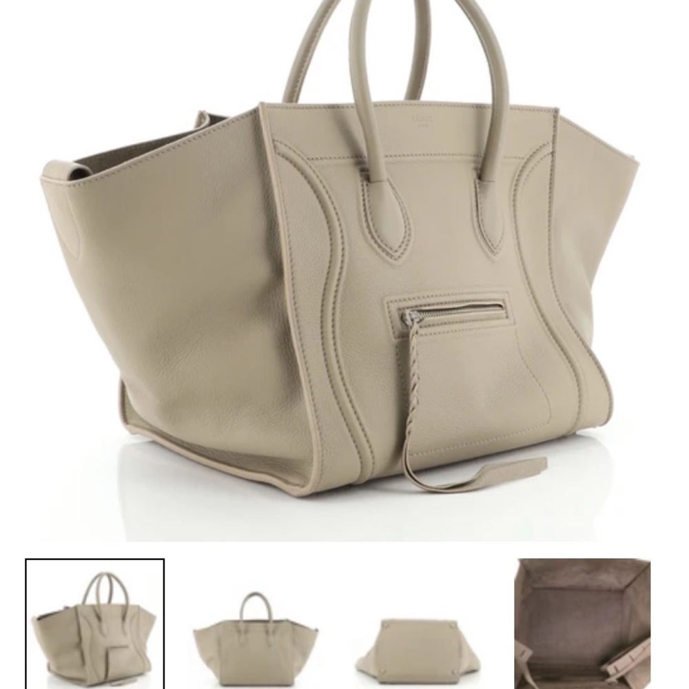 Large Celine phantom with braided zipper.